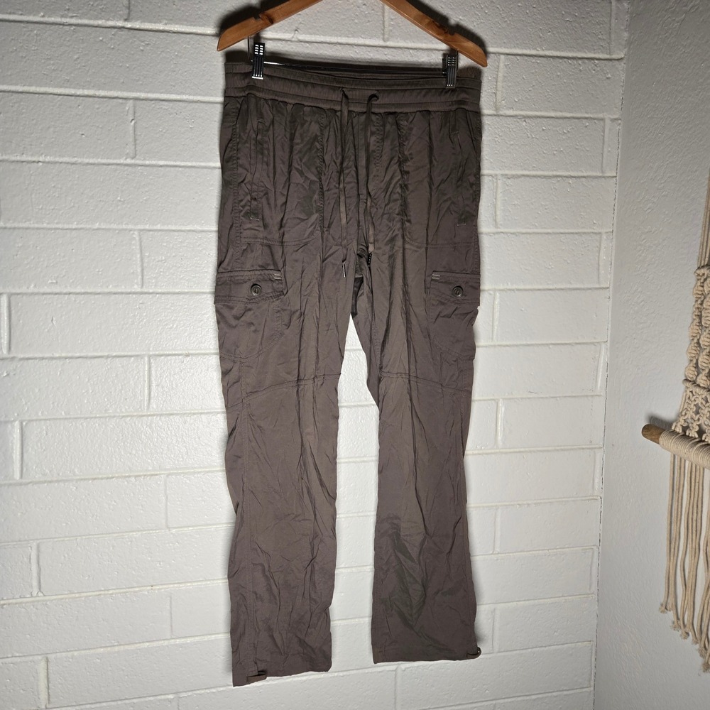LL Bean Cargo Pants Large Brown Ripstop Hiking Utility Jogger Trail Outdoors